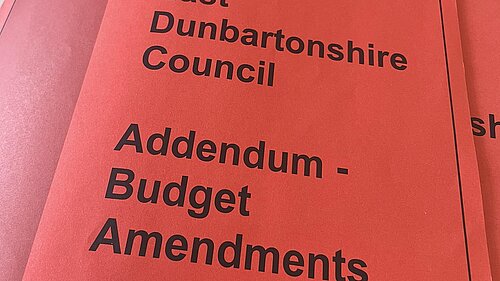 A picture of East Dunbartonshire budget amendment folder.